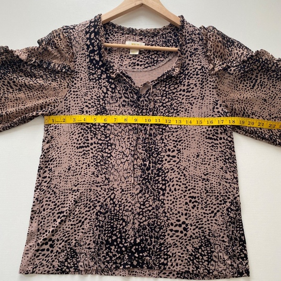Anthropologie Maeve Jacquin Animal Print Peasant Blouse Sz Medium - Picture 13 of 16